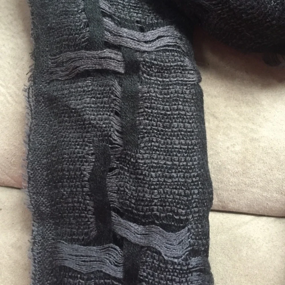 Black fringed scarf